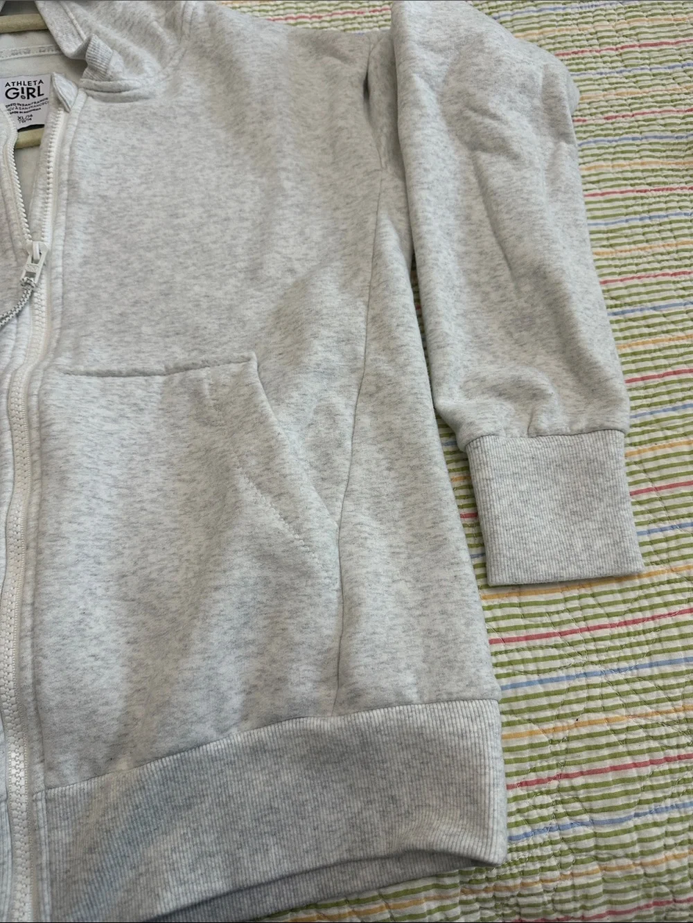 lululemon athletica Girls' Light Gray Hooded Zip Sweatshirt and Joggers Set